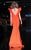 MNM Couture - 2241 Ruffled V-Neck Trumpet Dress in Orange