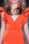 MNM Couture - 2241 Ruffled V-Neck Trumpet Dress in Orange