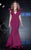 MNM Couture - 2241 Ruffled V-Neck Trumpet Dress in Purple