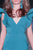 MNM Couture - 2241 Ruffled V-Neck Trumpet Dress in Green