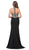 Dancing Queen - 2242 Beaded Fitted Halter Prom Dress with Slit in Black