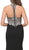 Dancing Queen - 2242 Beaded Fitted Halter Prom Dress with Slit in Black
