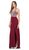 Dancing Queen - 2242 Beaded Fitted Halter Prom Dress with Slit in Red