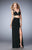 La Femme - 22421 Two-Piece Shimmering Strap Evening Gown In Black