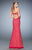 La Femme - 22425 Alluring Striped Strapless Evening Gown In Red