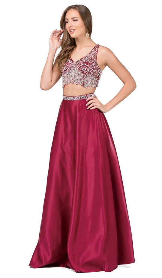 Dancing Queen - 2243 Two Piece Bejeweled A-line Prom Dress