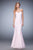 La Femme - 22431 Sequined Lace Mermaid Dress in Pink