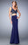 La Femme - 22437 Lace Jersey Two-Piece Gown In Blue