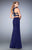 La Femme - 22437 Lace Jersey Two-Piece Gown In Blue