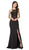 Dancing Queen - 2244 Beaded Lace Illusion Halter Sheath Prom Dress In Black