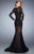 La Femme - Long-Sleeved Intricate Lace Evening Gown 22443 - 1 pc Black In Size 6 Available