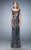 La Femme - 22445 Sequined Cap Sleeves Sheath Evening Gown In Gray
