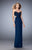 La Femme - 22454 Beaded Modified Sweetheart Sheath Dress In Blue