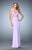 La Femme - 22458 Shimmering Paneled V-Neck Gown In Purple