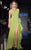 MNM Couture - 2245 Sleeveless Ruched Long Gown with slit in Green