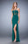 La Femme - 22463 Striped Illusion Detailed Gown In Green