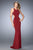 La Femme - 22469 Embellished Halter Jersey Dress In Garnet