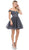 Dancing Queen - 2248 Off shoulder Beaded Lace A Line Cocktail Dress In Gray