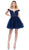 Dancing Queen - 2248 Off shoulder Beaded Lace A Line Cocktail Dress In Blue