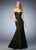 La Femme - 22481 Shimmering Strapless Mermaid Gown In Black