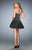 La Femme - 22485 Strapless Beaded Cocktail Dress In Black