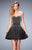 La Femme - 22485 Strapless Beaded Cocktail Dress In Black