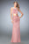 La Femme - 22498 Bejeweled Neck Two-Piece Jersey Gown In Pink