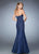 La Femme - 22511 Rosette Lace Mermaid Gown In Blue