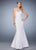 La Femme - 22511 Rosette Lace Mermaid Gown In White