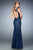 La Femme - 22514 Plunging Sweetheart Floral Lace Gown In Blue