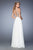 La Femme - 22517 Chiffon V-neck A-line Dress In White