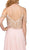 Dancing Queen - 2252 Cold Shoulder Sleeves Beaded A-line Prom Gown In Pink