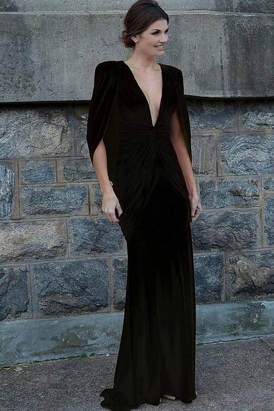 21492 Deep V-neck Jersey Sheath Dress