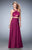 La Femme - 22555 Banded Strapped Halter Gown In Pink