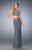 La Femme - 22567 Two-Piece Studded Net Evening Gown In Gray