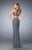 La Femme - 22567 Two-Piece Studded Net Evening Gown In Gray