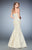 La Femme - 22570 Shimmering Strapless Mermaid Gown In White and Gold