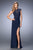 GiGi - 22585 Illusion Jewel Neck Jersey Gown In Blue
