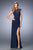 GiGi - 22585 Illusion Jewel Neck Jersey Gown In Blue
