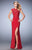 GiGi - 22585 Illusion Jewel Neck Jersey Gown In Red