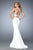 GiGi - 22587 Halter Neck Two-Piece Beaded Gown In White