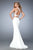 GiGi - 22587 Halter Neck Two-Piece Beaded Gown In White