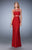 La Femme - 22600 Sleeveless Sheer and Cutouts Gown In Red