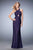 La Femme - 22614 Lace Halter Sheath Dress In Purple