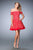 La Femme - 22621 Stripe Off Shoulder A-line Dress In Red