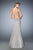 La Femme - 22631 Beaded Deep V-neck Mermaid Dress In Gray