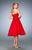 La Femme - 22638 Ruched Sweetheart A-line Dress In Red
