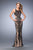 GiGi - 22640 Embroidered Gown with Side Cutouts In Black and Neutral