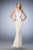 GiGi - 22640 Embroidered Gown with Side Cutouts In White and Neutral
