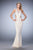 GiGi - 22640 Embroidered Gown with Side Cutouts In White and Neutral